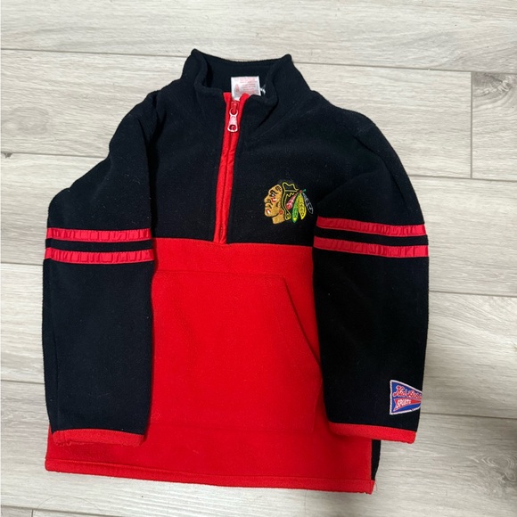 Vintage Coolest Kids NHL Set Blackhawks Size 4T 2Piece Sweater&Windbreaker Pants - Picture 6 of 9